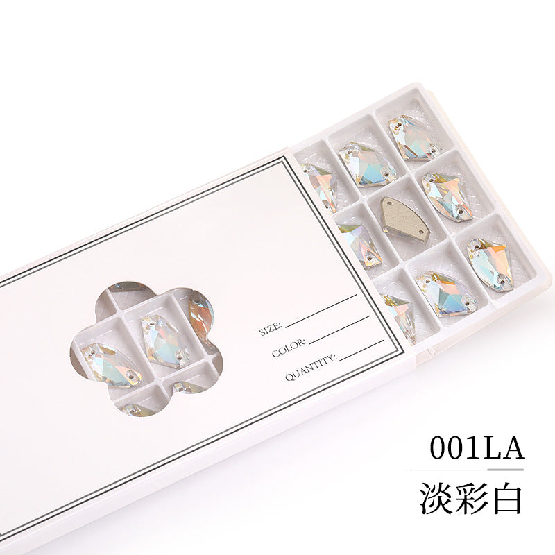 Axe Flat Buckle - Flat Bottom Special-Shaped Hand-Sewn Rhinestones Real Silver Plating Shoe Accessories Luggage Clothing
