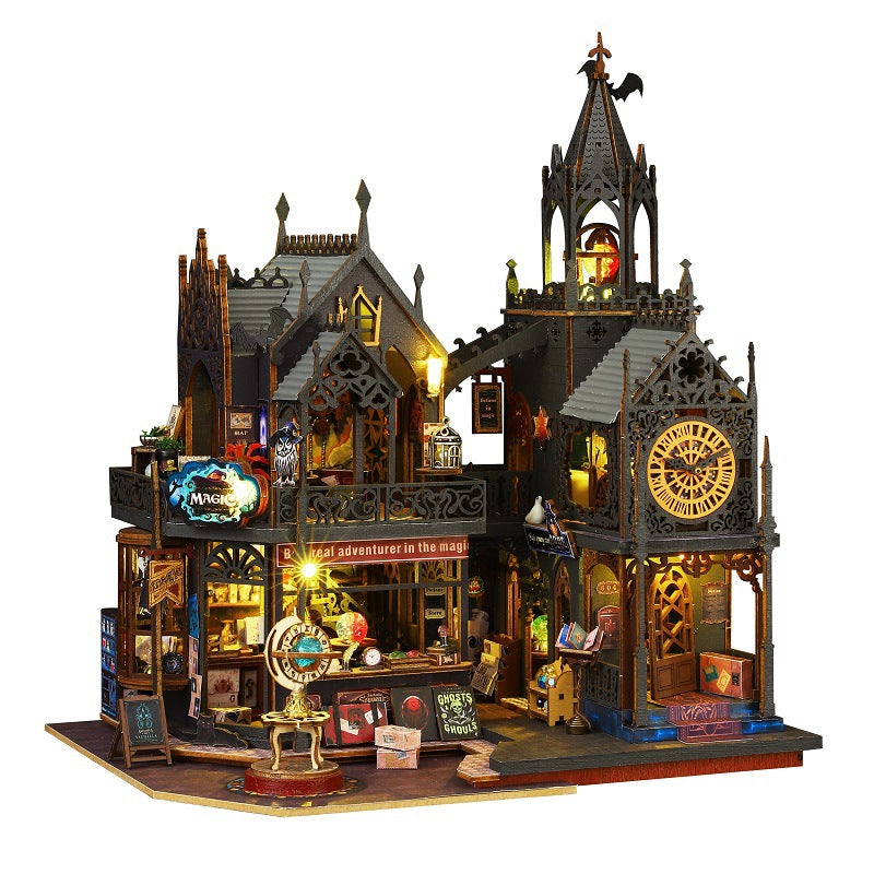 Jiate DIY Cottage Holo Demon City Upgraded Version 2nd Generation Wooden Hand-assembled Miniature Landscape Model Ornaments