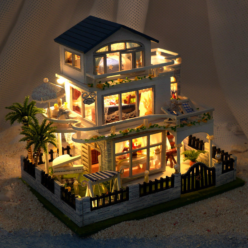 Tianyu DIY Cottage TC15 Mini Blue Waltz Hand-assembled creative pop-up book model ornaments