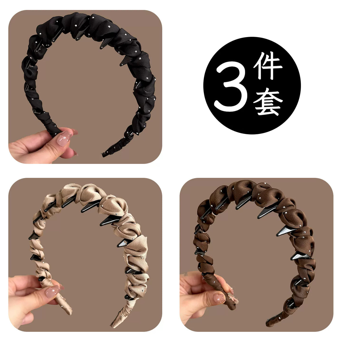 Elegant fabric with a starry sky-high headband for women, high-end new high-crown headband with teeth, face-washing hair clip, for everyday outdoor wear