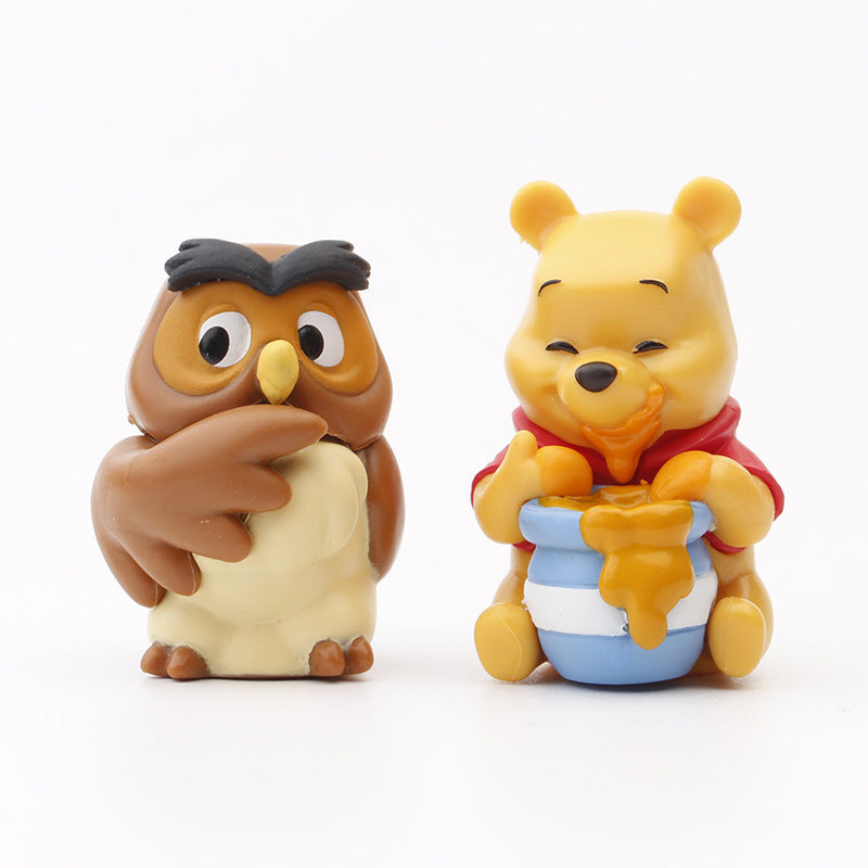 6 trendy toys and delicacies: Winnie the Bear, Eey, Tigger, Tiga, Gacha Machine, Figure Stall, and popular baby catching machine dolls