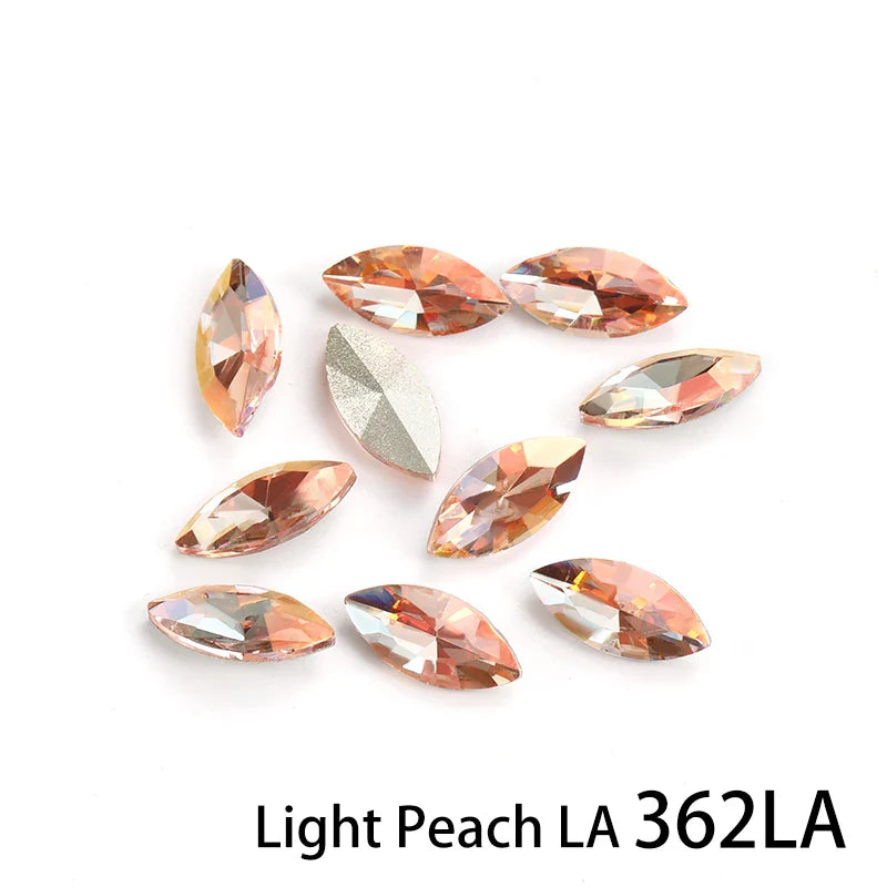 7x15mm Horse Eye Shape Rhinestones Glitter Rhinestones for Clothes Jewelry Christmas Decoration Pointback Glass Crystal Strass