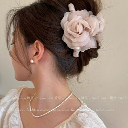Encounter Spring Day~ Super Immortal Three-dimensional Flower Hairpin Female Head Grab Clip Large Shark Clip 2025 New High-end