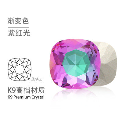 K9 pointed base fat square diamond special-shaped crystal diamond vacuum plated base wedding dress accessories accessories with fat square pointed bottom shaped diamond