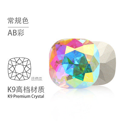 K9 pointed base fat square diamond special-shaped crystal diamond vacuum plated base wedding dress accessories accessories with fat square pointed bottom shaped diamond