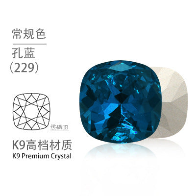 K9 pointed base fat square diamond special-shaped crystal diamond vacuum plated base wedding dress accessories accessories with fat square pointed bottom shaped diamond