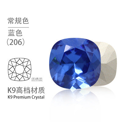 K9 pointed base fat square diamond special-shaped crystal diamond vacuum plated base wedding dress accessories accessories with fat square pointed bottom shaped diamond