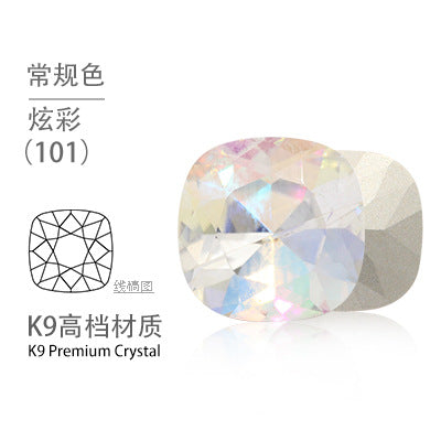 K9 pointed base fat square diamond special-shaped crystal diamond vacuum plated base wedding dress accessories accessories with fat square pointed bottom shaped diamond