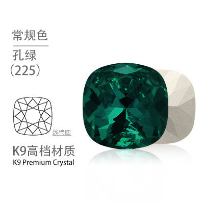 K9 pointed base fat square diamond special-shaped crystal diamond vacuum plated base wedding dress accessories accessories with fat square pointed bottom shaped diamond