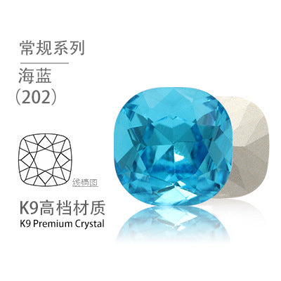 K9 pointed base fat square diamond special-shaped crystal diamond vacuum plated base wedding dress accessories accessories with fat square pointed bottom shaped diamond