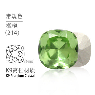 K9 pointed base fat square diamond special-shaped crystal diamond vacuum plated base wedding dress accessories accessories with fat square pointed bottom shaped diamond