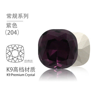 K9 pointed base fat square diamond special-shaped crystal diamond vacuum plated base wedding dress accessories accessories with fat square pointed bottom shaped diamond