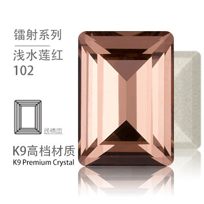 Cross-border new rectangular right-angle drill, special-shaped pointed bottom water rhinestone clothing accessories, diamond-pointed bottom rectangular right-angle diamond