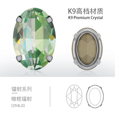 Cross-border oval hollow four-corner claw drill special-shaped glass rhinestone DIY jewelry accessories thickened copper claw pendant apparel