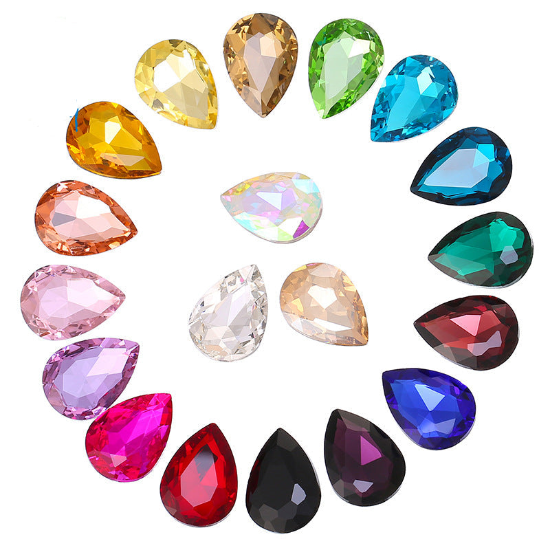 Drop Shape Diamond, Real Silver Plated Bottom Glass, Rhinestone Luggage, Hair Accessories, Accessories, Culet Drop Diamond