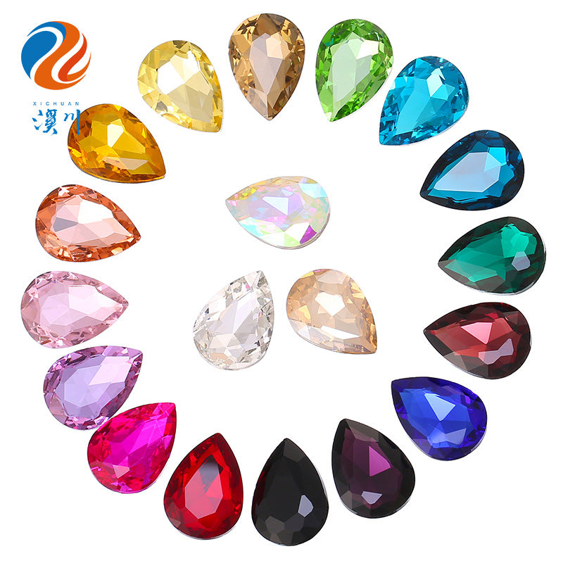 Drop Culet Shaped Diamond, Real Silver Plated Bottom Glass, Rhinestone Luggage, Hair Accessories, Accessories, Culet Drop Diamond