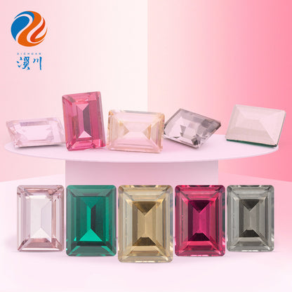 Cross-border new rectangular right-angle drill, special-shaped pointed bottom water rhinestone clothing accessories, diamond-pointed bottom rectangular right-angle diamond