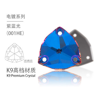 K9 Fat Triangle Flat Bottom - Hand-Stitched Drill Artificial Perforation Hat Jewelry Shoes Accessories