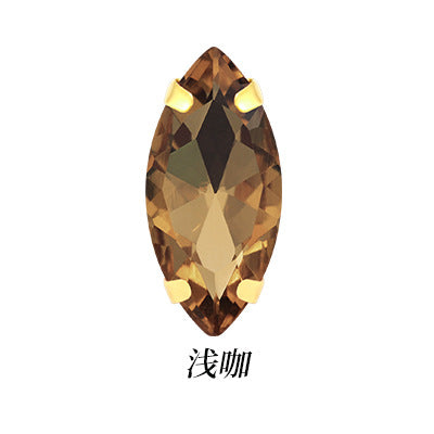 Hot Seller: Four-corner glass with gold base maresque claw drill for clothing, shoes, bags, crystal diamond accessories, claw drill, hand-stitched rhinestone