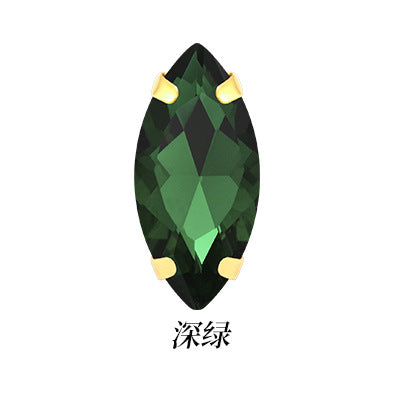 Hot Seller: Four-corner glass with gold base maresque claw drill for clothing, shoes, bags, crystal diamond accessories, claw drill, hand-stitched rhinestone