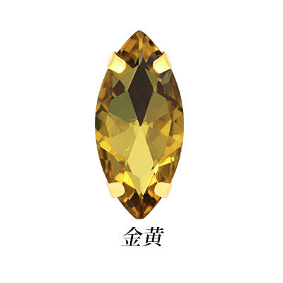 Hot Seller: Four-corner glass with gold base maresque claw drill for clothing, shoes, bags, crystal diamond accessories, claw drill, hand-stitched rhinestone
