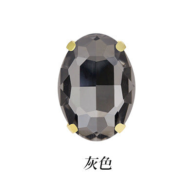Factory direct sale: gold base oval new crystal claw drill, glass hand-sewn drill, DIY clothing accessory materials wholesale