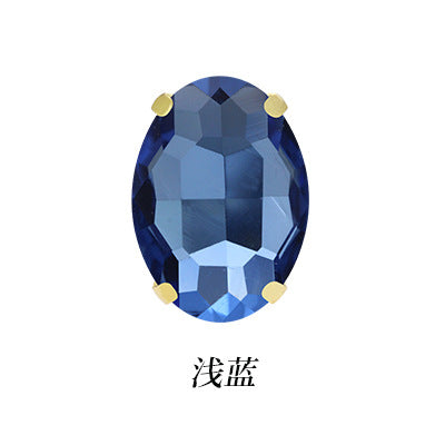 Factory direct sale: gold base oval new crystal claw drill, glass hand-sewn drill, DIY clothing accessory materials wholesale