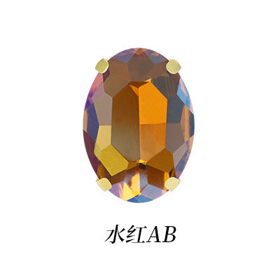 Factory direct sale: gold base oval new crystal claw drill, glass hand-sewn drill, DIY clothing accessory materials wholesale