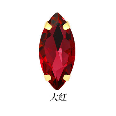 Hot Seller: Four-corner glass with gold base maresque claw drill for clothing, shoes, bags, crystal diamond accessories, claw drill, hand-stitched rhinestone
