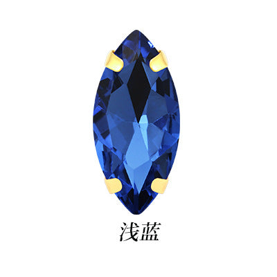 Hot Seller: Four-corner glass with gold base maresque claw drill for clothing, shoes, bags, crystal diamond accessories, claw drill, hand-stitched rhinestone