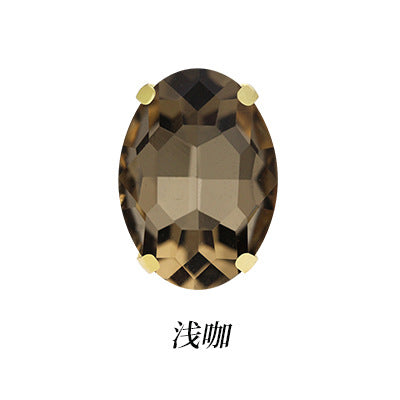 Factory direct sale: gold base oval new crystal claw drill, glass hand-sewn drill, DIY clothing accessory materials wholesale