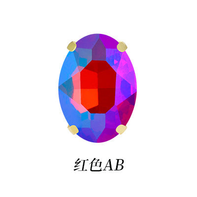 Factory direct sale: gold base oval new crystal claw drill, glass hand-sewn drill, DIY clothing accessory materials wholesale