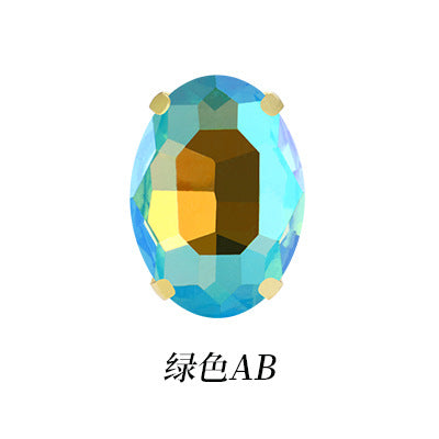Factory direct sale: gold base oval new crystal claw drill, glass hand-sewn drill, DIY clothing accessory materials wholesale