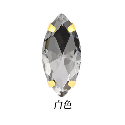 Hot Seller: Four-corner glass with gold base maresque claw drill for clothing, shoes, bags, crystal diamond accessories, claw drill, hand-stitched rhinestone