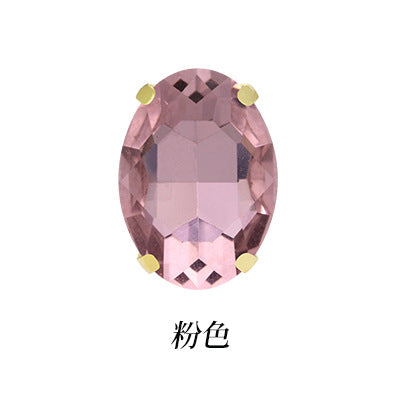 Factory direct sale: gold base oval new crystal claw drill, glass hand-sewn drill, DIY clothing accessory materials wholesale