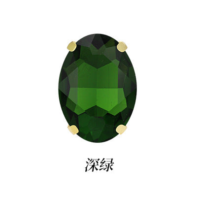 Factory direct sale: gold base oval new crystal claw drill, glass hand-sewn drill, DIY clothing accessory materials wholesale