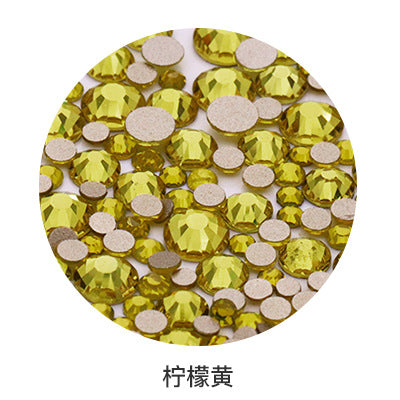 Factory direct sale, gold base mixed nail art diamonds, round flat bottom diamonds, DIY nail art jewelry diamond accessories, mixed sizes