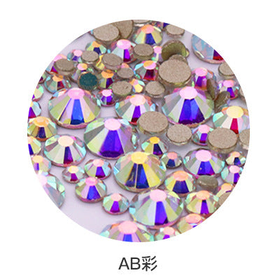 Factory direct sale, gold base mixed nail art diamonds, round flat bottom diamonds, DIY nail art jewelry diamond accessories, mixed sizes