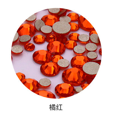Factory direct sale, gold base mixed nail art diamonds, round flat bottom diamonds, DIY nail art jewelry diamond accessories, mixed sizes