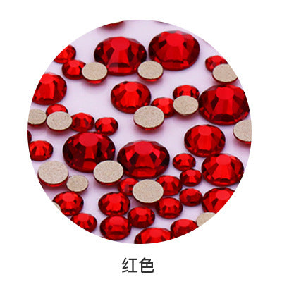 Factory direct sale, gold base mixed nail art diamonds, round flat bottom diamonds, DIY nail art jewelry diamond accessories, mixed sizes