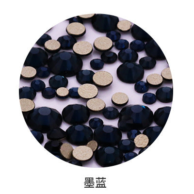 Factory direct sale, gold base mixed nail art diamonds, round flat bottom diamonds, DIY nail art jewelry diamond accessories, mixed sizes
