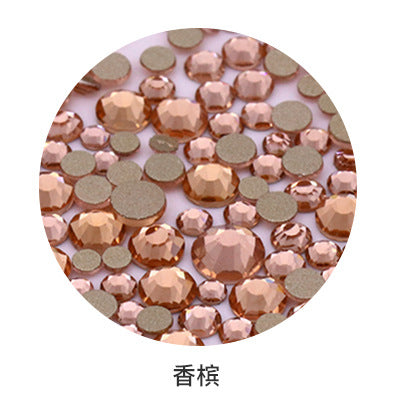 Factory direct sale, gold base mixed nail art diamonds, round flat bottom diamonds, DIY nail art jewelry diamond accessories, mixed sizes