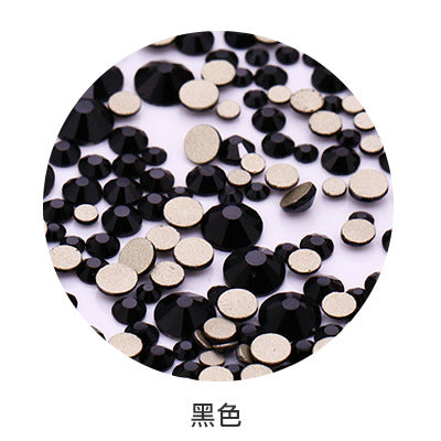 Factory direct sale, gold base mixed nail art diamonds, round flat bottom diamonds, DIY nail art jewelry diamond accessories, mixed sizes