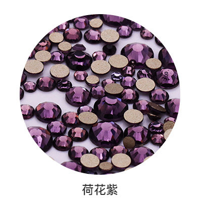Factory direct sale, gold base mixed nail art diamonds, round flat bottom diamonds, DIY nail art jewelry diamond accessories, mixed sizes