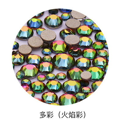 Factory direct sale, gold base mixed nail art diamonds, round flat bottom diamonds, DIY nail art jewelry diamond accessories, mixed sizes