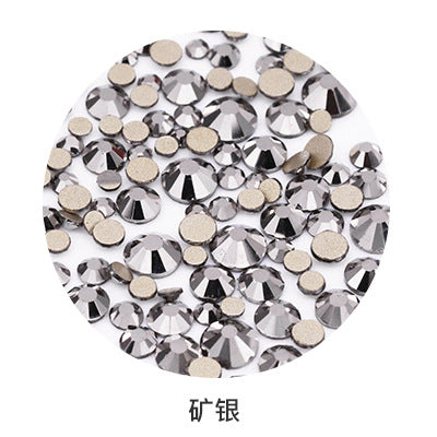 Factory direct sale, gold base mixed nail art diamonds, round flat bottom diamonds, DIY nail art jewelry diamond accessories, mixed sizes