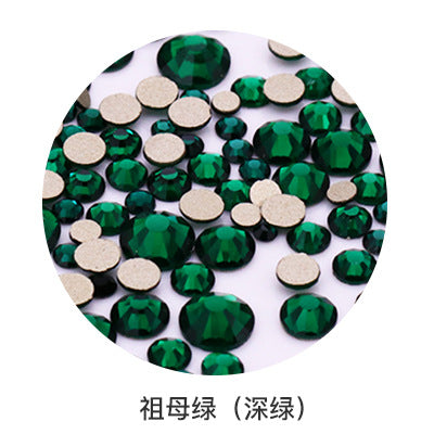 Factory direct sale, gold base mixed nail art diamonds, round flat bottom diamonds, DIY nail art jewelry diamond accessories, mixed sizes
