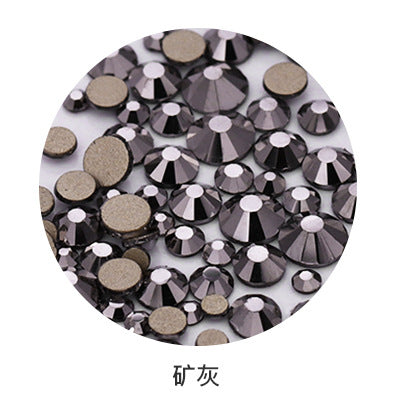 Factory direct sale, gold base mixed nail art diamonds, round flat bottom diamonds, DIY nail art jewelry diamond accessories, mixed sizes