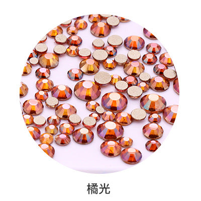 Factory direct sale, gold base mixed nail art diamonds, round flat bottom diamonds, DIY nail art jewelry diamond accessories, mixed sizes