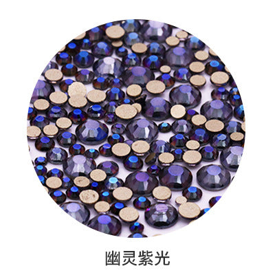 Factory direct sale, gold base mixed nail art diamonds, round flat bottom diamonds, DIY nail art jewelry diamond accessories, mixed sizes